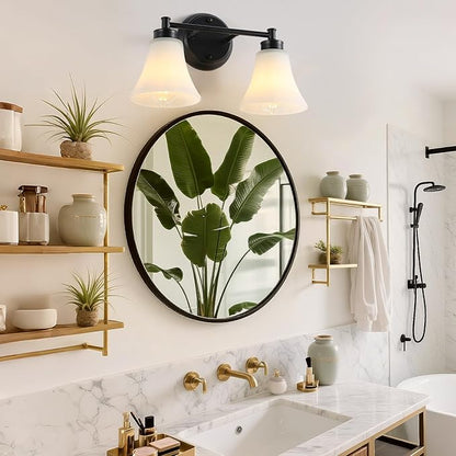 LOUSACE 2 Light Bathroom Vanity Light Matte Black Bathroom Lighting Fixtures - Image 4