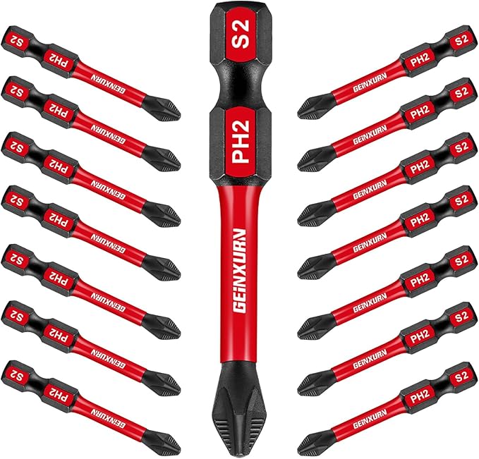 Impact Tough #2 Phillips 2 in. Anti-slip Head Insert Driver Bits by GEINXURN
