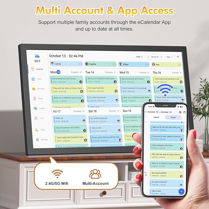 27" Smart Digital Calendar for-Family-Business-Planner - Image 8