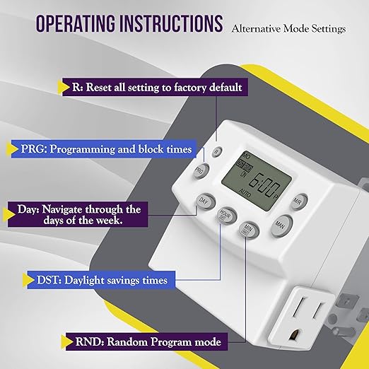 ENERLITES Heavy Duty Programmable Digital Plug-in Timer - Image 6