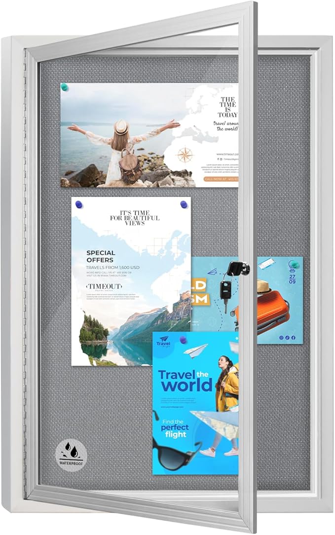 Outdoor Weatherproof Enclosed Fabric Bulletin Board, Noticeboard Case by EnclosedBulletinBoard