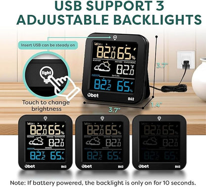 OBET Indoor Outdoor Thermometer Wireless Weather Station - Image 6