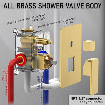 Iriber Gold Shower System Wall Mount - Image 3
