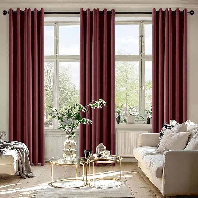 MIULEE Burgundy Red Blackout Curtains - Image 6