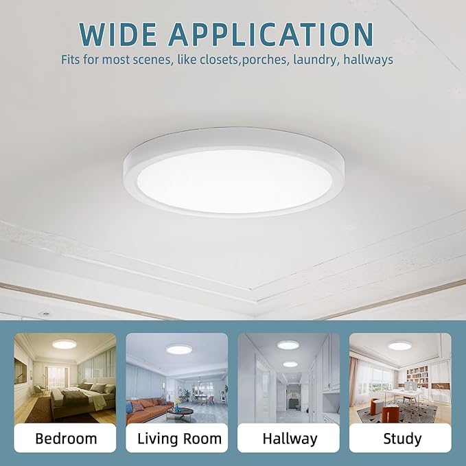 TOPELER 12 Inch Flush Mount Ceiling Light - Image 4