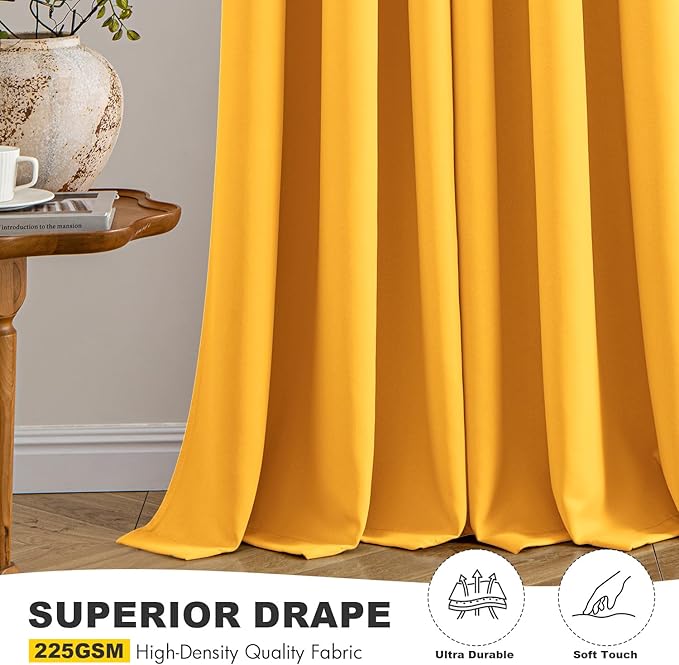 MIULEE Yellow Blackout Curtains - Image 5