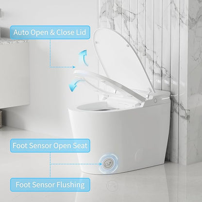 Smart Bidet Toilet with Auto Lid&Seat, Auto 1000 Gram MaP Score Flush, ADA - Image 4