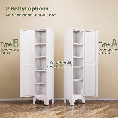 COFaR Tall Bathroom Storage Cabinet, Metal Farmhouse Narrow Slim Cabinet - Image 6
