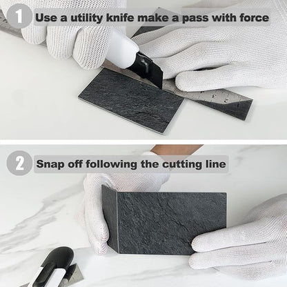AULIGET 200 Pieces Black Slate Peel and Stick Backsplash Wall Tiles, Laundry - Image 7
