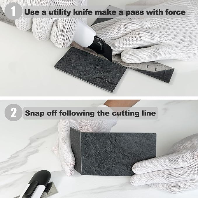 AULIGET 4 Piece Black Slate Peel and Stick Backsplash Wall Tiles, Laundry Room - Image 6