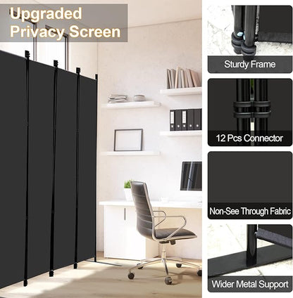 MAYOLIAH 6 Panel Folding Privacy Screen 9ft Wide, 6ft Tall Partition Room - Image 3