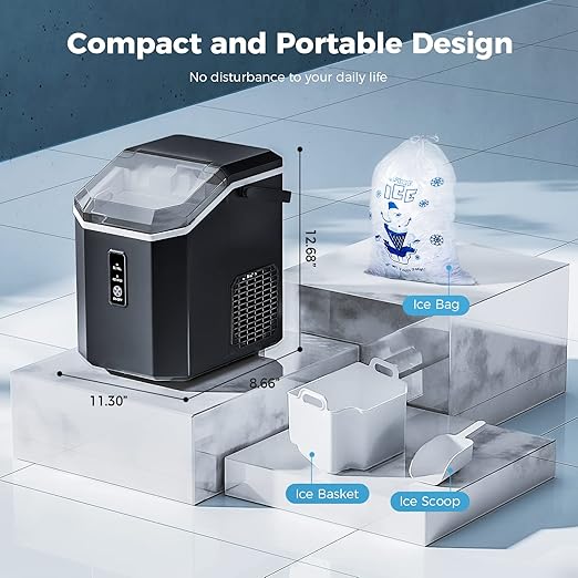 AGLUCKY Nugget Ice Maker Countertop, Portable Crushed Ice Maker Machine - Image 5