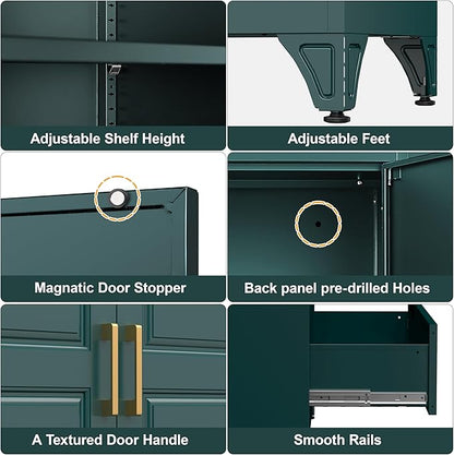 75" Tall Metal Storage Cabinet, Kitchen Pantry Storage Cabinets - Image 5