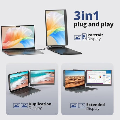 Laptop Screen Extender, FHD 1080P IPS 14" Laptop Monitor Extender, Plug and - Image 4