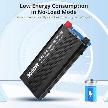3000W Pure Sine Wave Inverter 1 USB Port 5v/2.1a, LCD Display&Remote Controller - Image 6