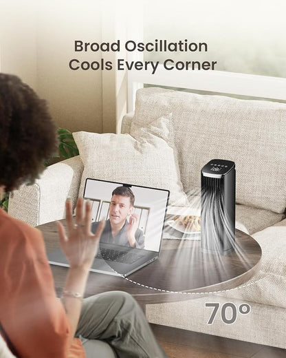 PNTCK Fan for Bedroom, 4 Modes 4 Speeds Max 24ft/s, 70° Oscillating Desk Fan - Image 6