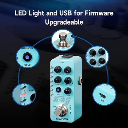 MOOER E7 Polyphonic Guitar Synth Pedal Electronic Synthesizer, 7 Guitar - Image 6