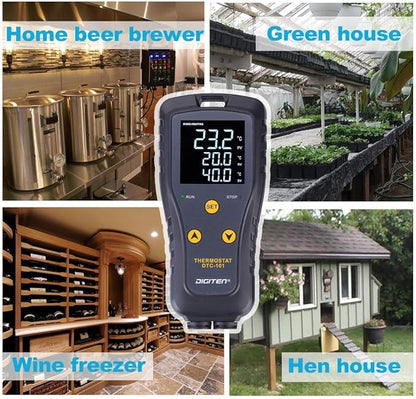 Digital Temperature Controller Simple Stage Thermostat Outlet Heating & Cooling - Image 2
