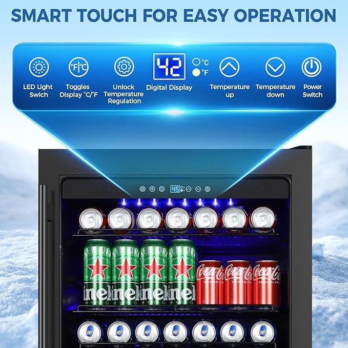 24 Inch Wide Beverage Refrigerator, Under Counter 24" Beverage Cooler - Image 2