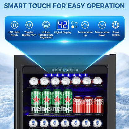 24 Inch Wide Beverage Refrigerator, Under Counter 24" Beverage Cooler - Image 2