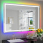 YEELAIT 55x40 Inch RGB LED Bathroom Mirror Front Light and RGB Backlit Lighted by YEELAIT