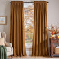 Lazzzy Velvet Curtains Brown Blackout Curtains Thermal Insulated Drapes by Lazzzy