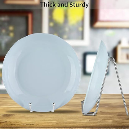 IBosins 5 Pack 6 Inch Plate Holder Display Stands, Metal Silver Frame Stand - Image 6