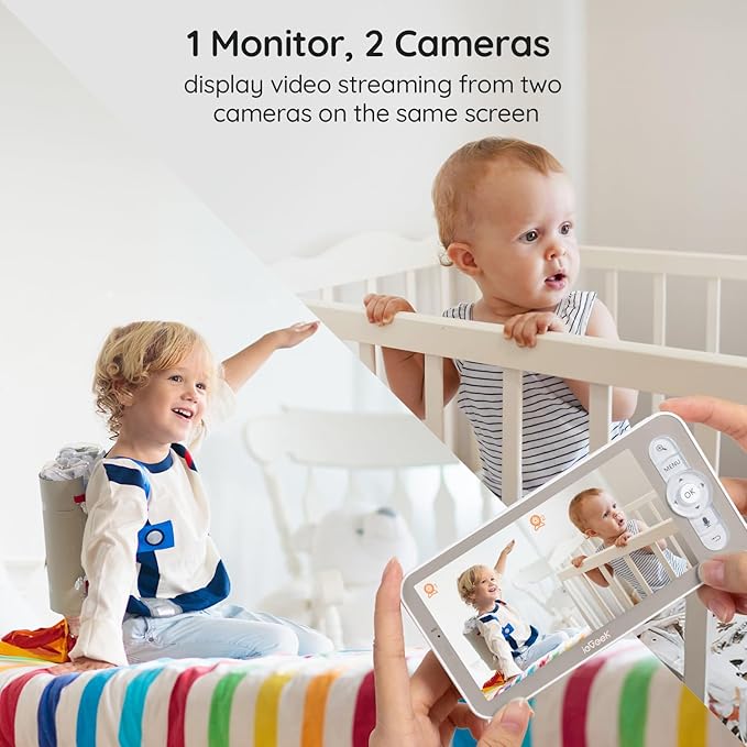 ieGeek 2K Split-Screen Baby Monitor, WiFi Smartphone Video Dual Camera - Image 2