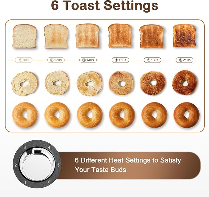 Mecity 4 Slice Toaster, Long Slot Toaster - Image 3