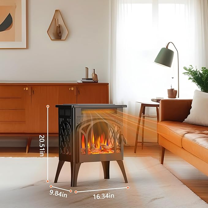 Electric Fireplace Stove, Fast Heating, 1500W X Infrared Fireplace Heater - Image 6