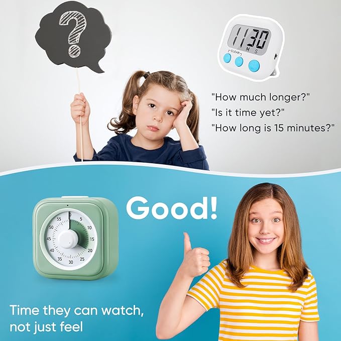 60 Minute Visual Timer for Kids, Silent Countdown Clock, Time Management Tool - Image 5