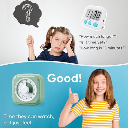60 Minute Visual Timer for Kids, Silent Countdown Clock, Time Management Tool - Image 5
