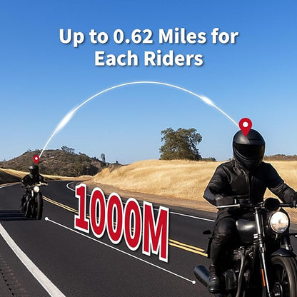 BIKECOMM Salut Motorcycle Helmet Speakers Intercom – 1000M Range Wireless - Image 3
