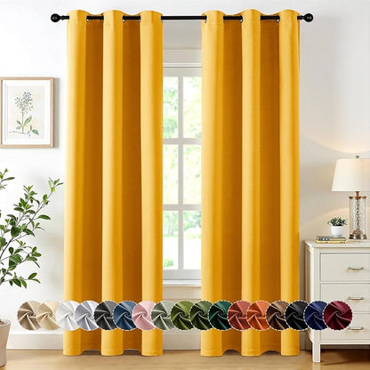 MIULEE Yellow Blackout Curtains by MIULEE