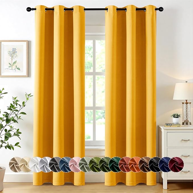 MIULEE Yellow Blackout Curtains by MIULEE