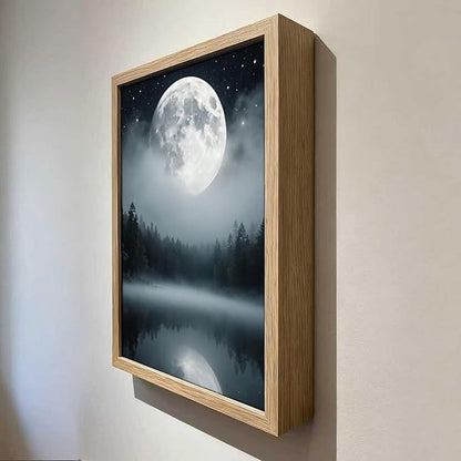 URVIP LED Glowing Photo Frame, 3D Starry-Sky Moon Lake Misty Forest Wall Art - Image 4