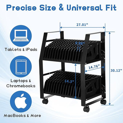 32-Device Mobile Charging Station, Steel Charging Cart - Image 2