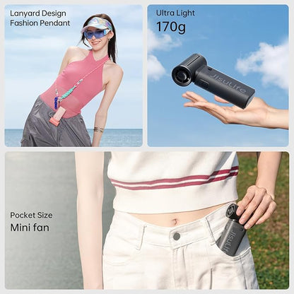 JISULIFE Portable Handheld Fan Life9, Turbo Power High Speed Air, 5 Gear Wind - Image 5