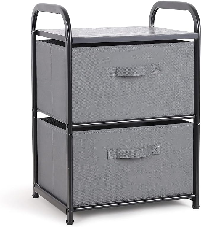 Dresser for Bedroom with 2 Drawers, Wide Chest of Drawers, Fabric Dresser by MAXHouser