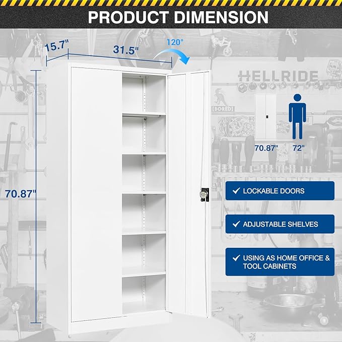Metal Storage Cabinet-71” Tall Steel File Cabinets - Image 3