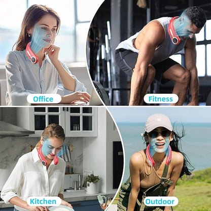 Portable Neck Fan, Hands Free Personal Wearable Bladeless Fan, 6000mAh USB - Image 4