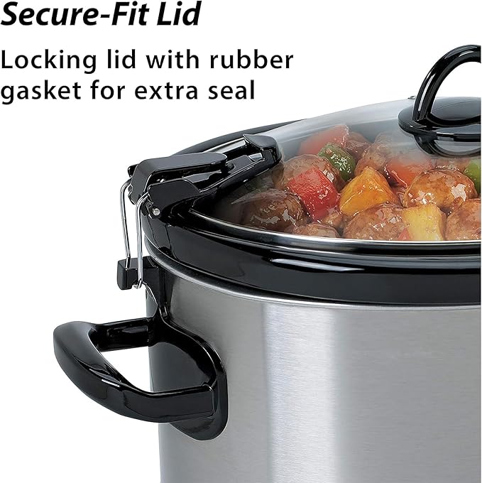 Crock-Pot SCCPVL600S Cook' N Carry 6-Quart Oval Manual Portable Slow Cooker - Image 4