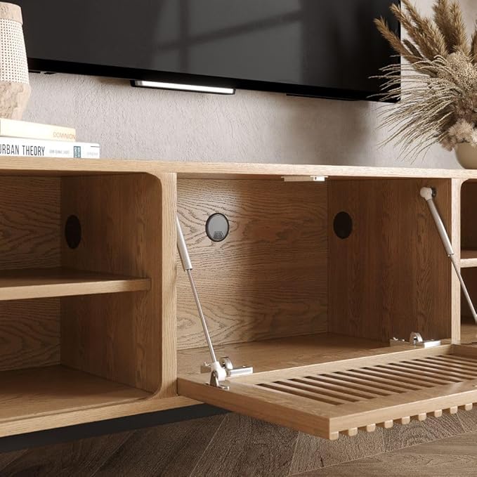 POVISON Fully-Assembled Mid Century Modern TV Stand - Image 4