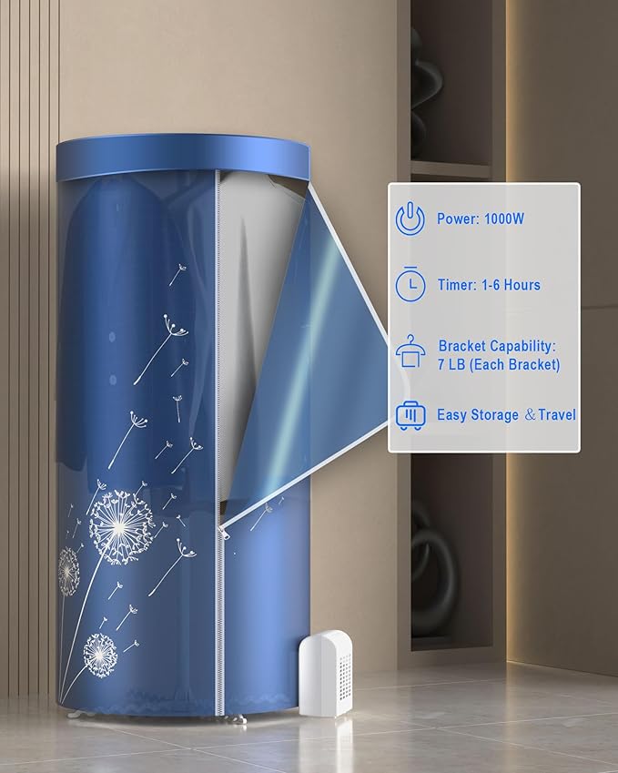Portable Dryer, 46Inch-1000W Portable Clothes Dryer - Image 2