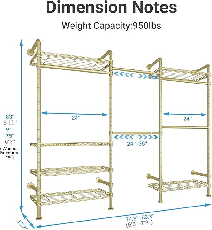 Timate F3 Garment Rack Heavy Duty Clothes Rack - Image 5