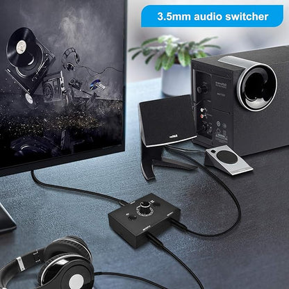 Audio Switcher 3.5mm Audio Selector Splitter Box Mini 2-in-1-Out Audio Sharing - Image 5