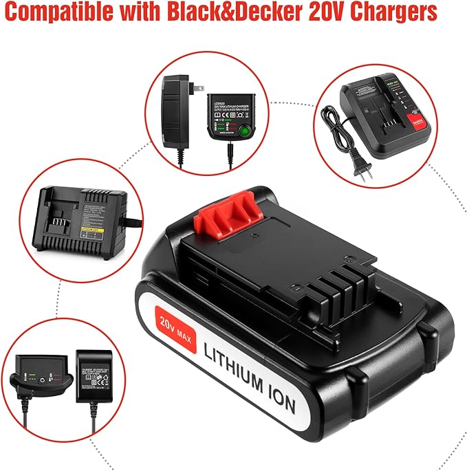 2Pack 4.0Ah 20V MAX LBXR20 Compatible - Image 5