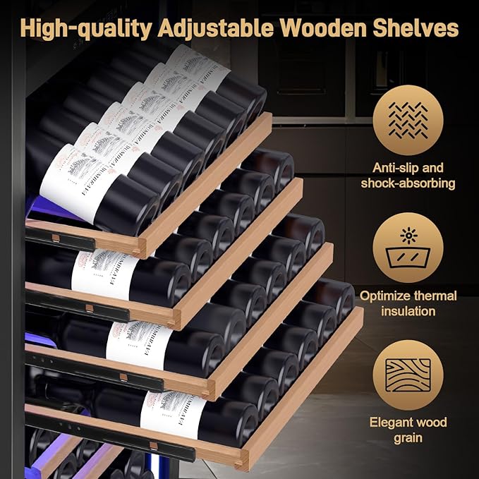 24" Inch Dual-Zone Wine Fridge, Freestanding/Built-in Wine Cooler Refeigerator - Image 5