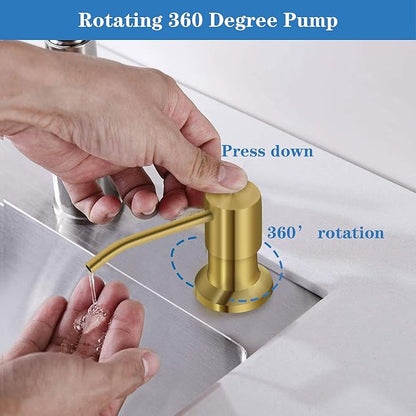 Soap Dispenser for Kitchen Dish Sink Built in Soap Dispenser Pump Gold - Image 4