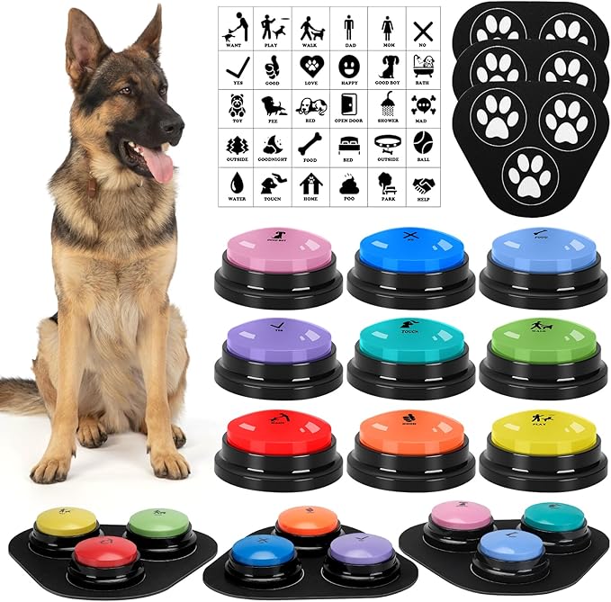 Dog Buttons for Communication, 30s Voice Recording Speaking Button Pet Speech by ESYELEC